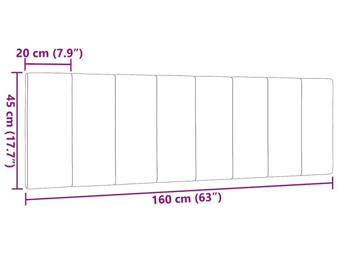 Billede 9 - Gavlpude Hanko 160 cm stof mørkegrå