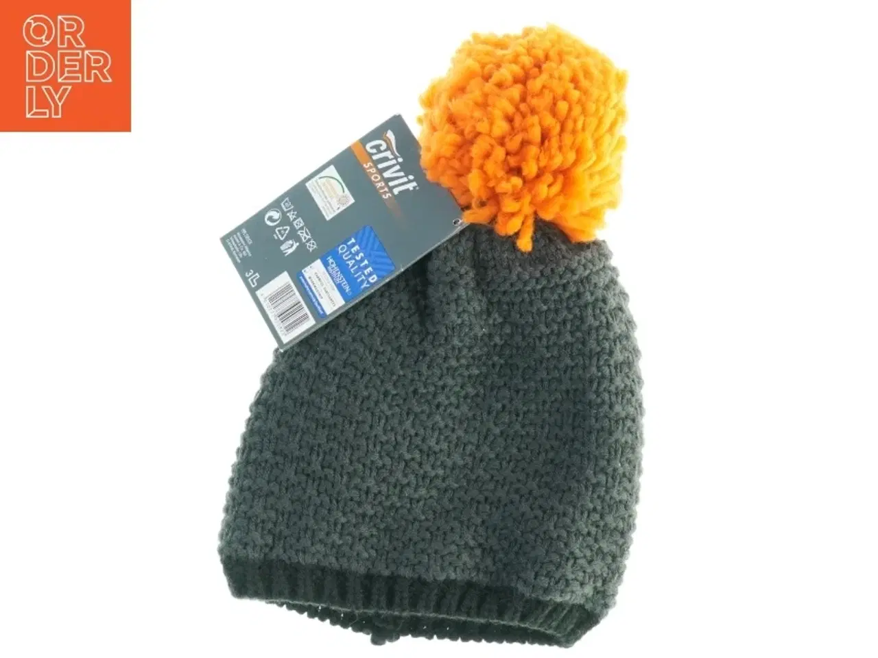 Billede 3 - Strikket hue med pompon fra Crivit (str. Ø. 19 cm)