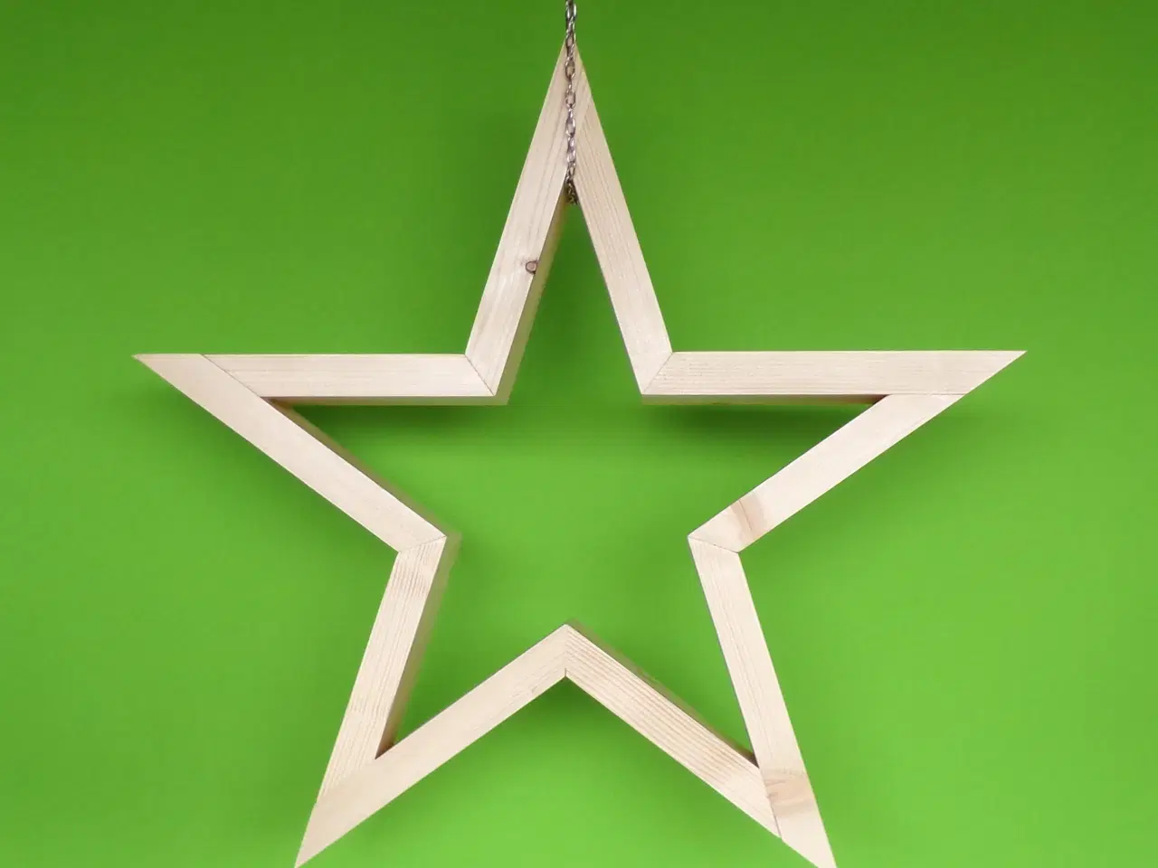 Billede 7 - Ny håndlavet stjerne i lakeret fyrretræ