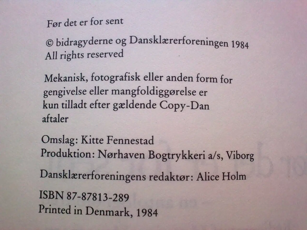 Billede 2 - Antologi om fred DANSK Før det er for sent