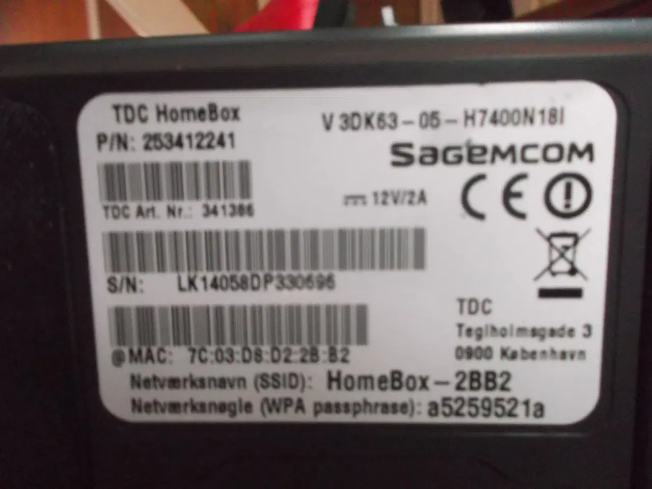 Billede 3 - TDC Homebox V 3DK63 Modem / Router wireless ADSL2+
