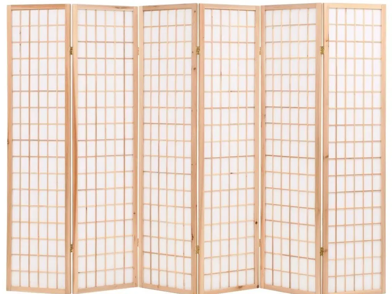Billede 1 - Foldbar 6-panels rumdeler japansk stil 240 x 170 cm naturfarvet