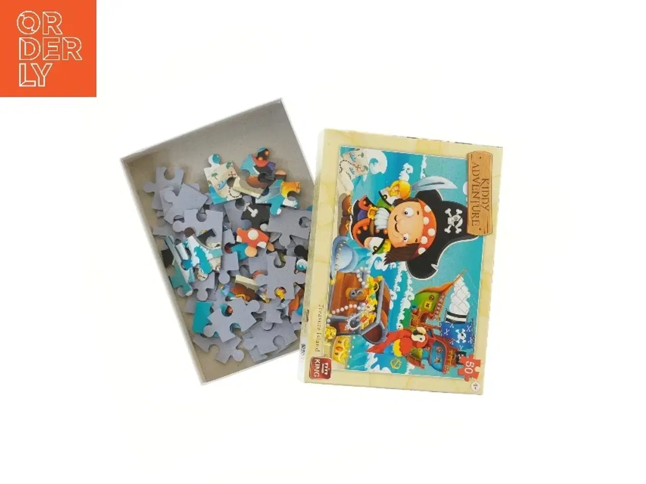 Billede 2 - Puslespil Kiddy Adventure Skatteø fra King (str. 4x25,5x18,5 cm)