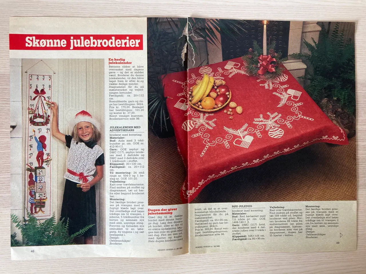 Billede 2 - 9 julebroderimønstre incl. mønsterark HV 39/1985