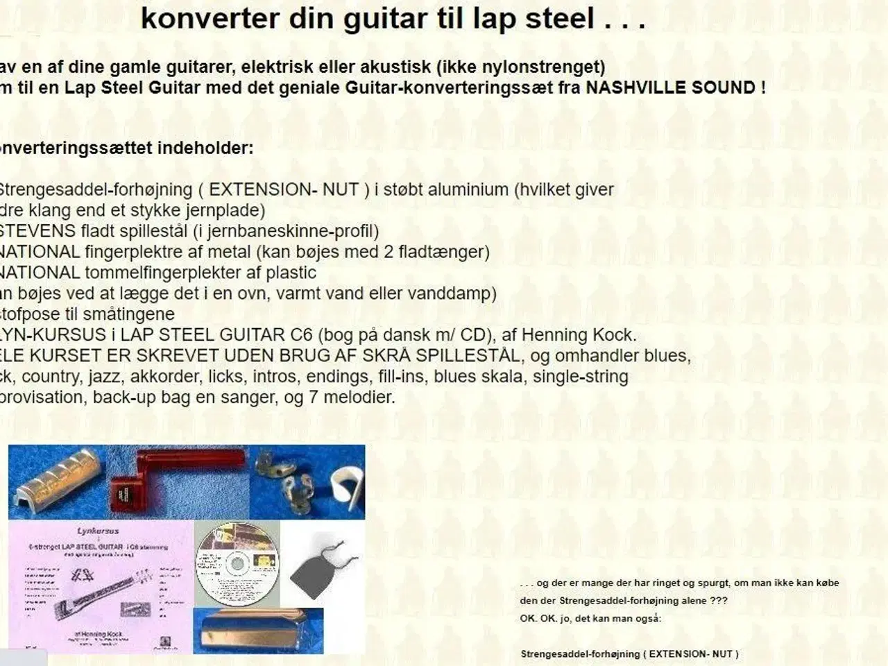 Billede 1 - Steelguitar konverteringssæt