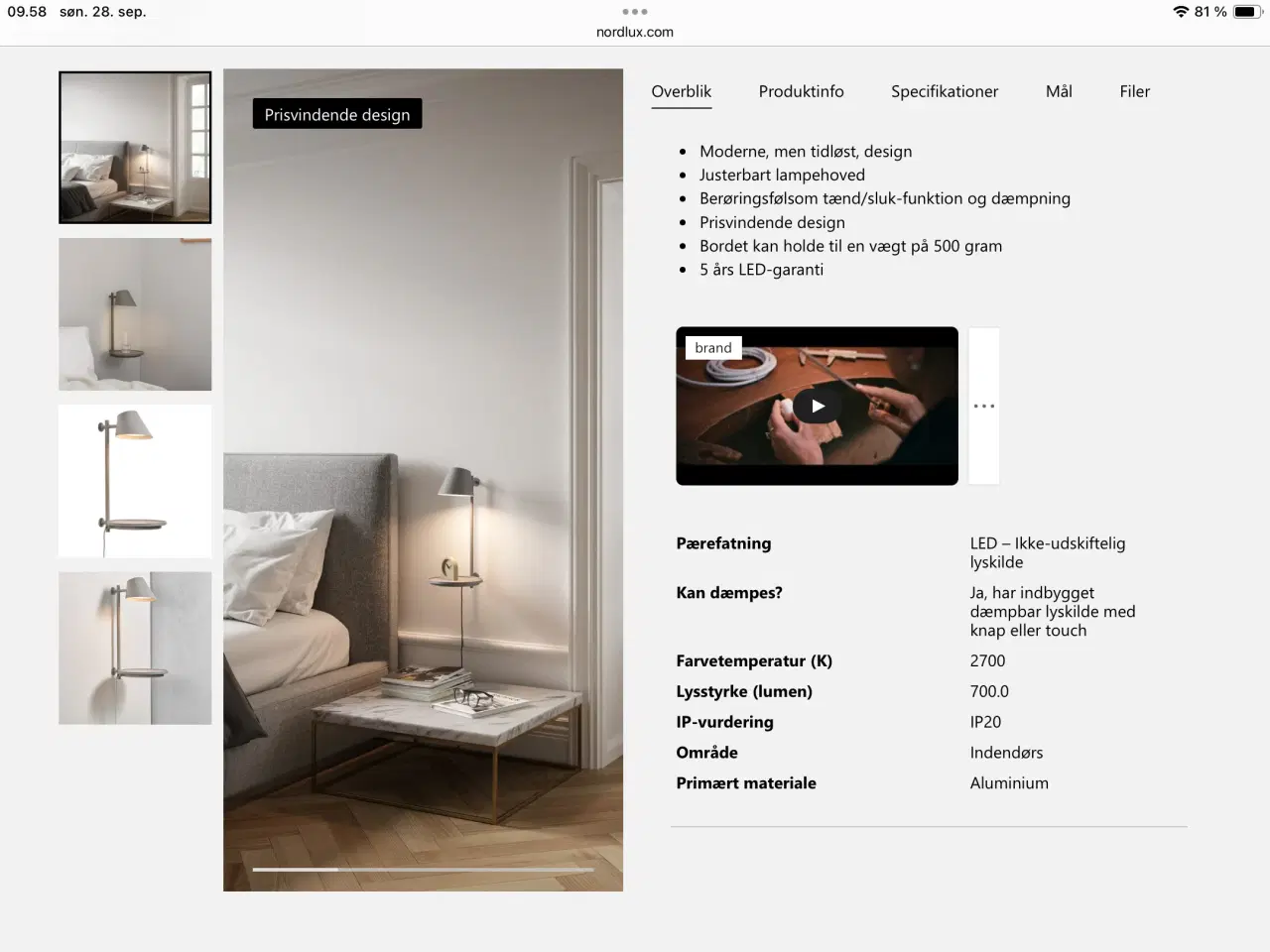 Billede 2 - Væg lampe nordlux 4878
