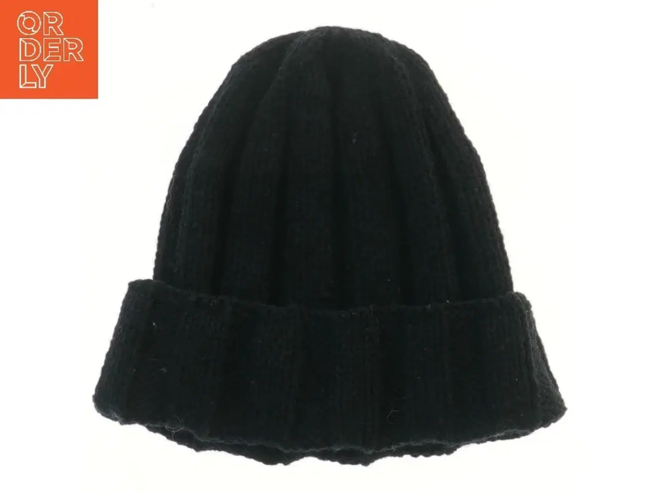 Billede 1 - Sort strikhue (str. 24x22,5 cm)