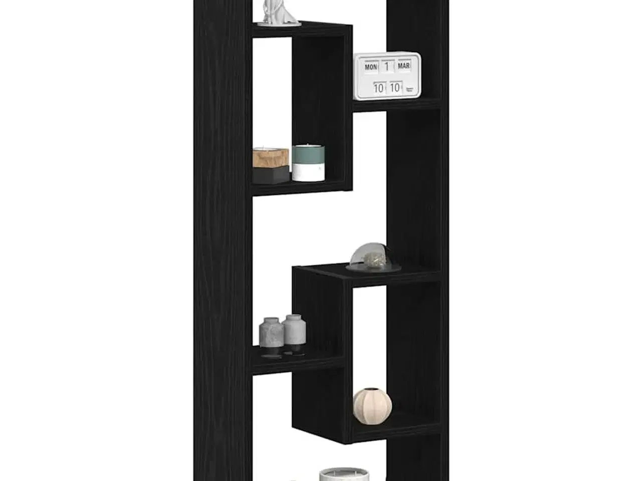 Billede 4 - Vægreol sort egetræ 36x16x90 cm konstrueret træ