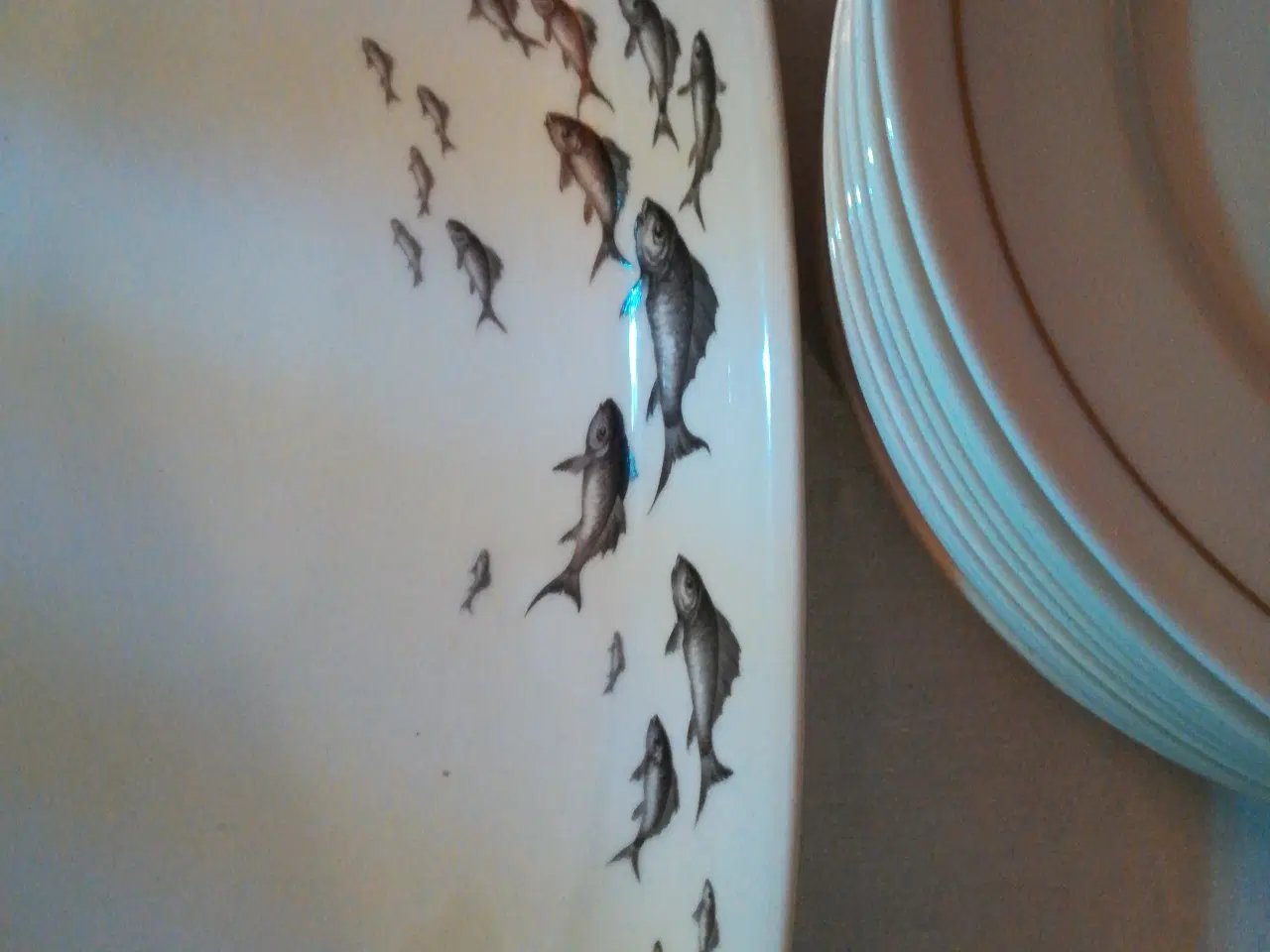 Billede 3 - Porcelæn stel fiskeretter. 