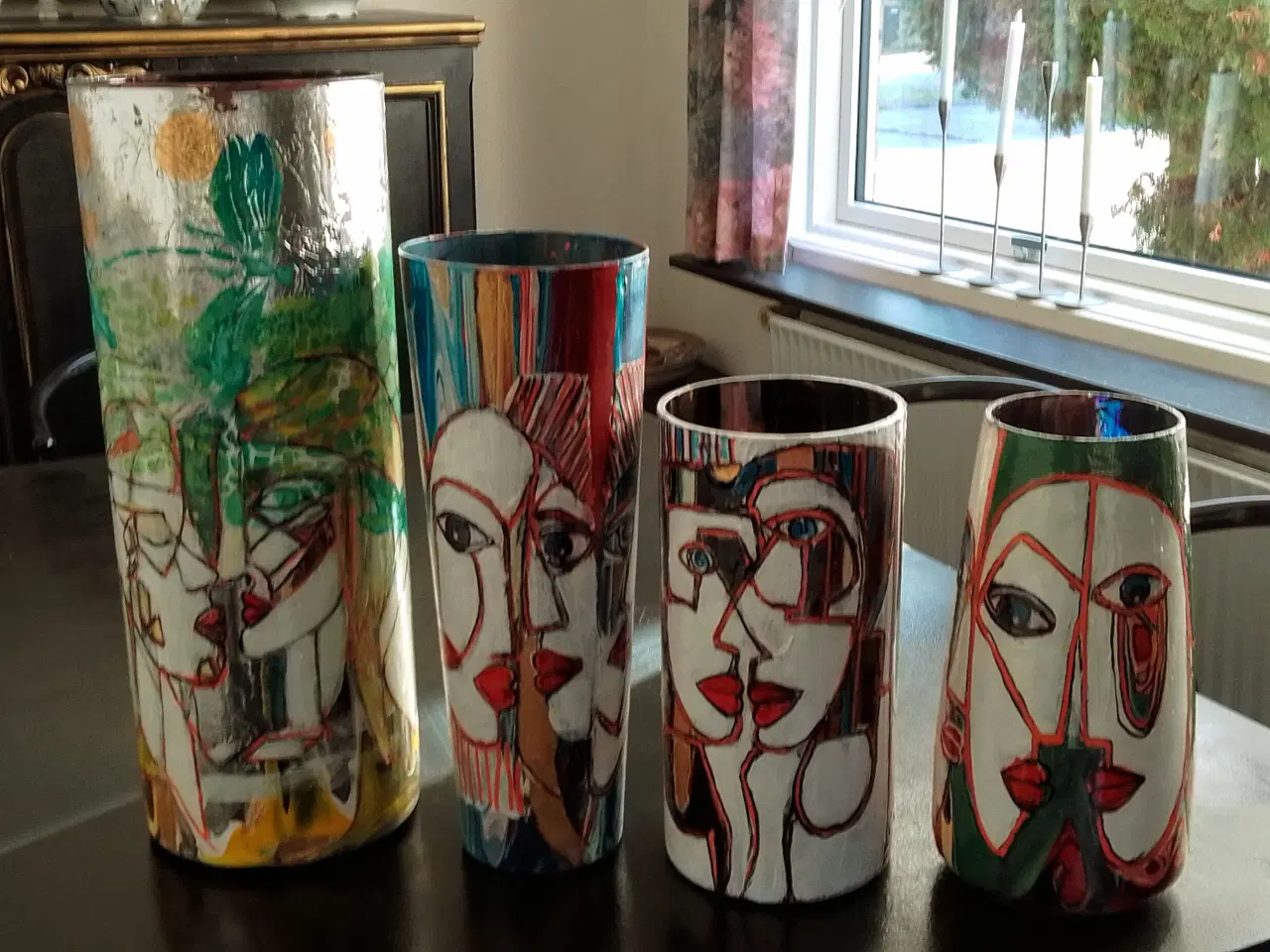 Billede 4 - Dekorerede glasvaser fra eget atelier