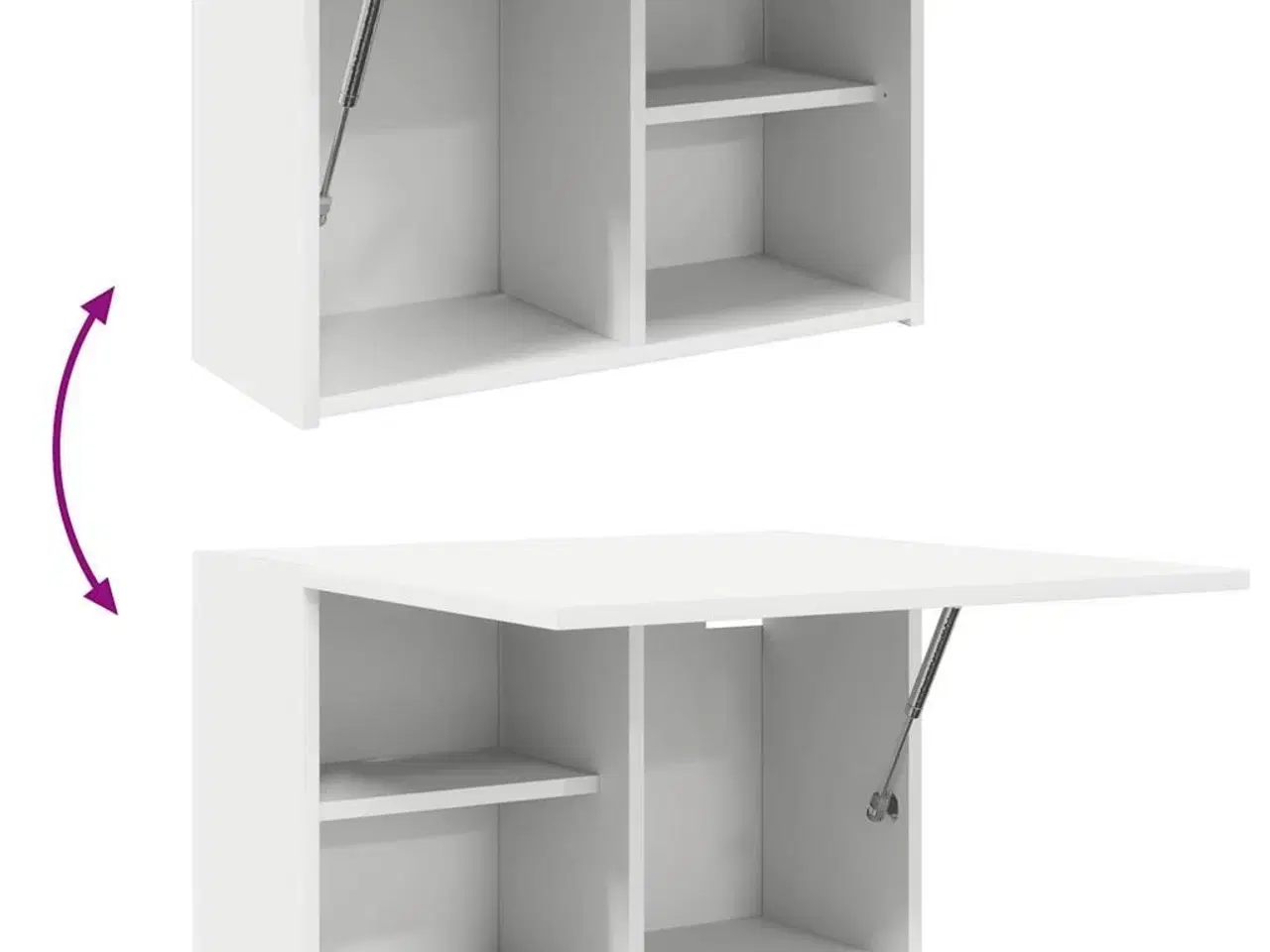 Billede 8 - Væghængt badeværelsesskab 60x25x40 cm konstrueret træ hvid