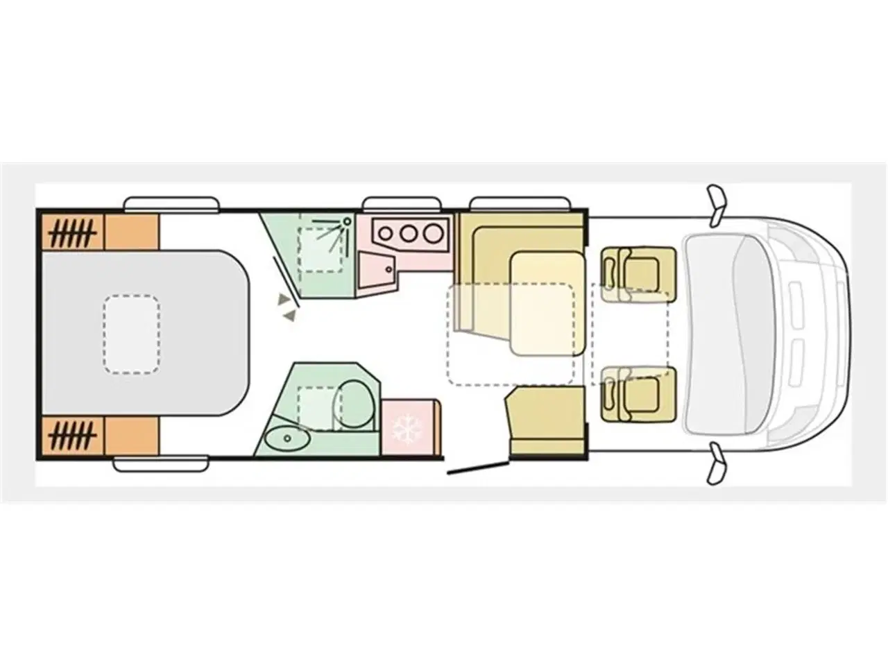 Billede 4 - 2019 - Adria Coral Plus 670 SC   Adria Coral Plus 670 SC m. Alde varme - Kan ses nu hos Camping-Specialisten.dk