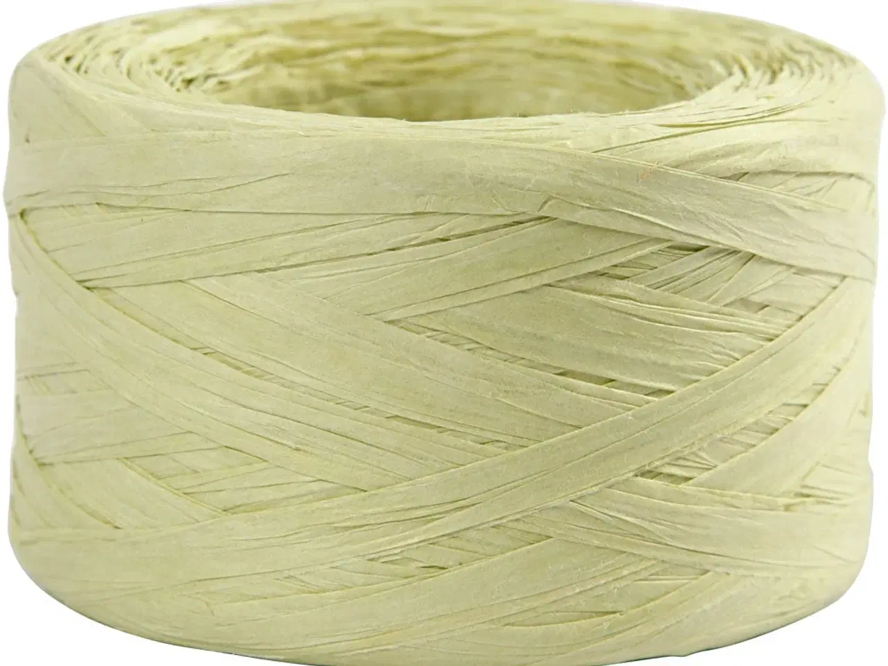 Billede 1 - Raffia Papirgarn Lys Grøn 7-8 mm, 100m Rulle