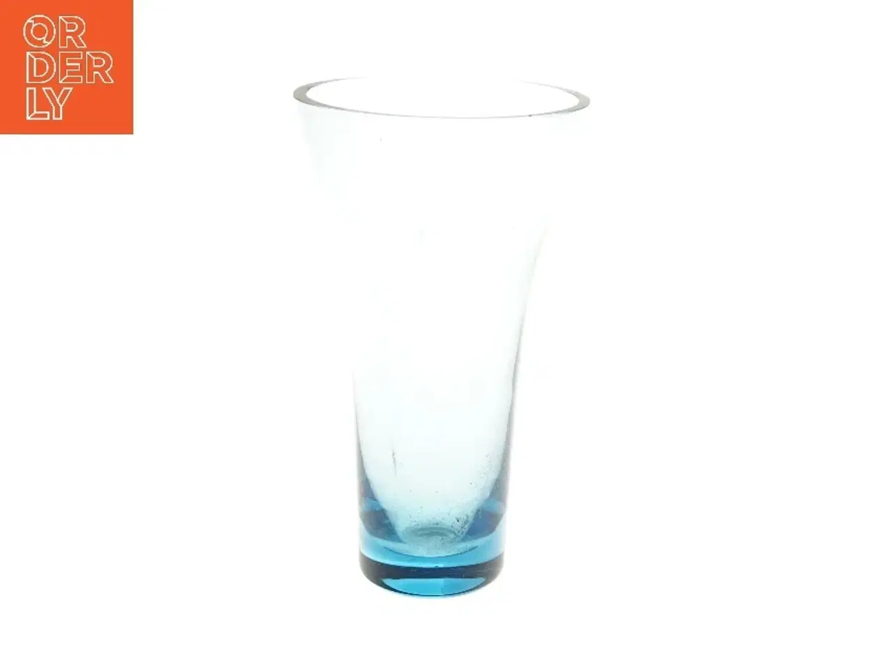 Billede 1 - Blå glasvase fra holmegaard(str. 24 cm)