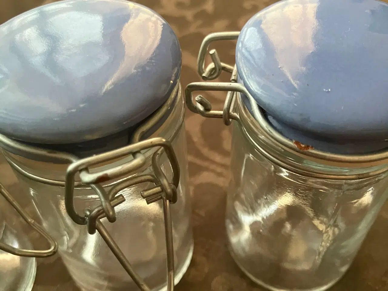 Billede 7 - Små glas med blå låg