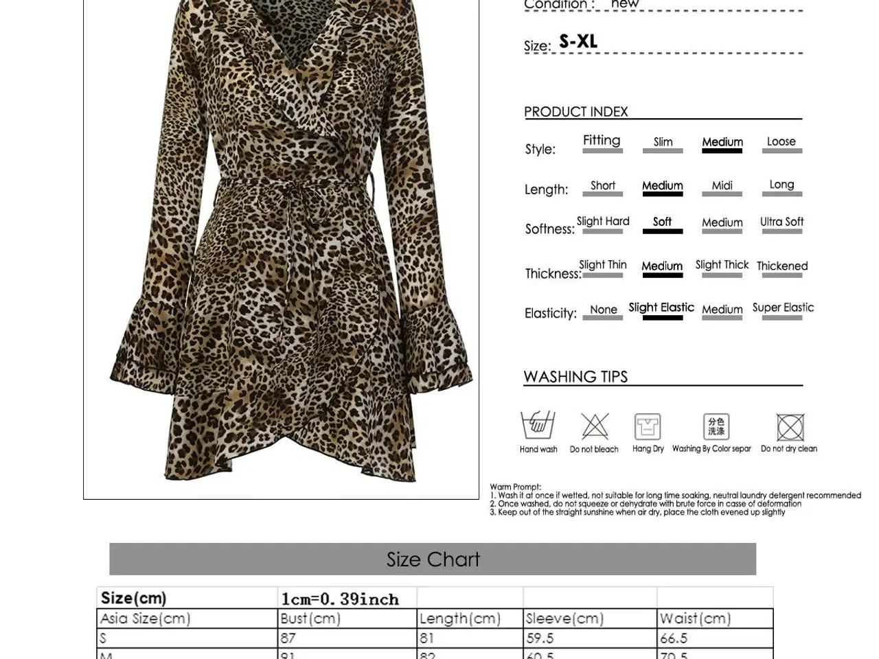 Billede 6 - Kjole-Leopard printet (mini) Stør: Large (40/42)