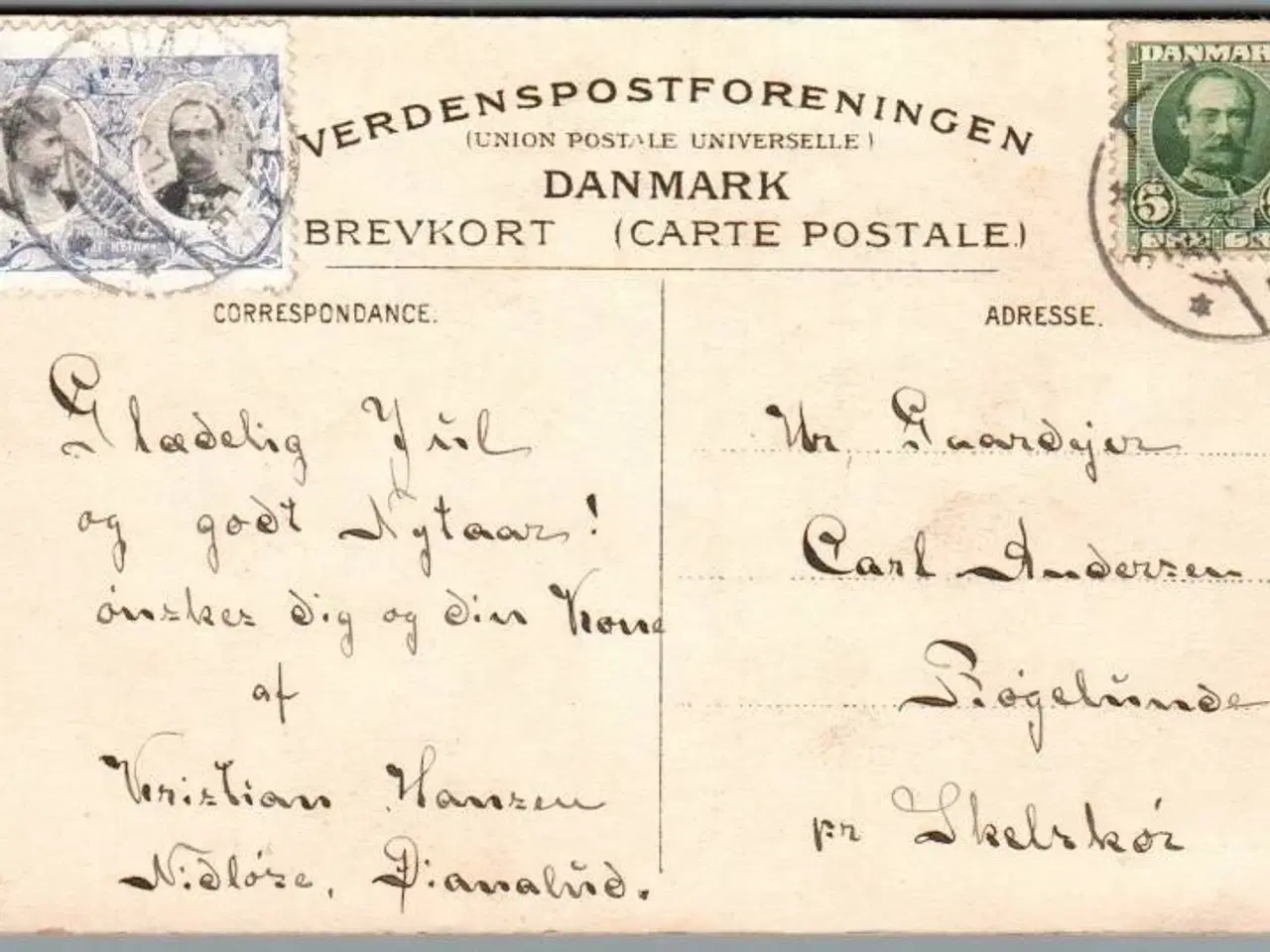 Billede 1 - Julemærke 1907 på Postkort