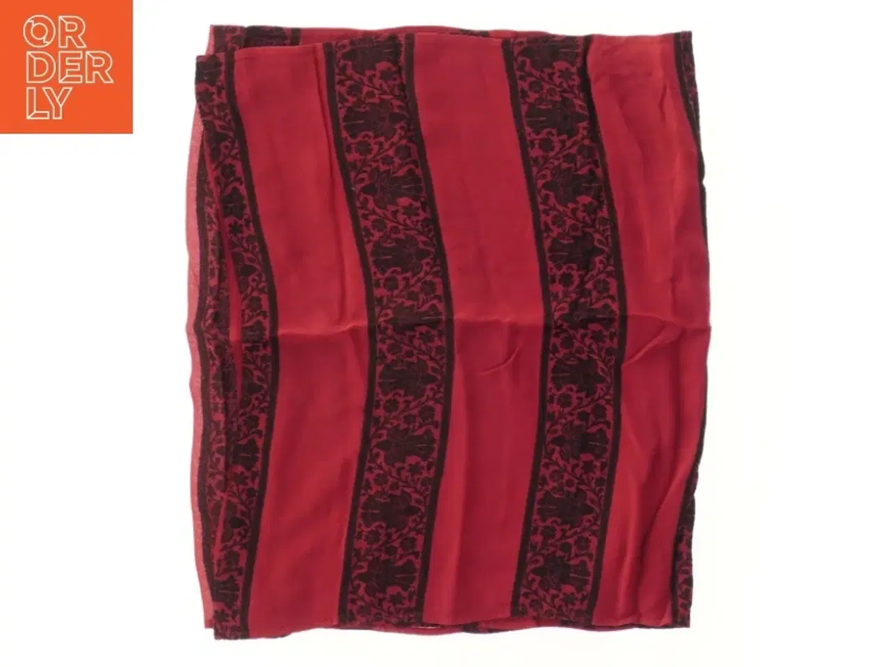 Billede 1 - Masai. Rødt tørklæde med sort mønster (str. 47,5x160 cm)