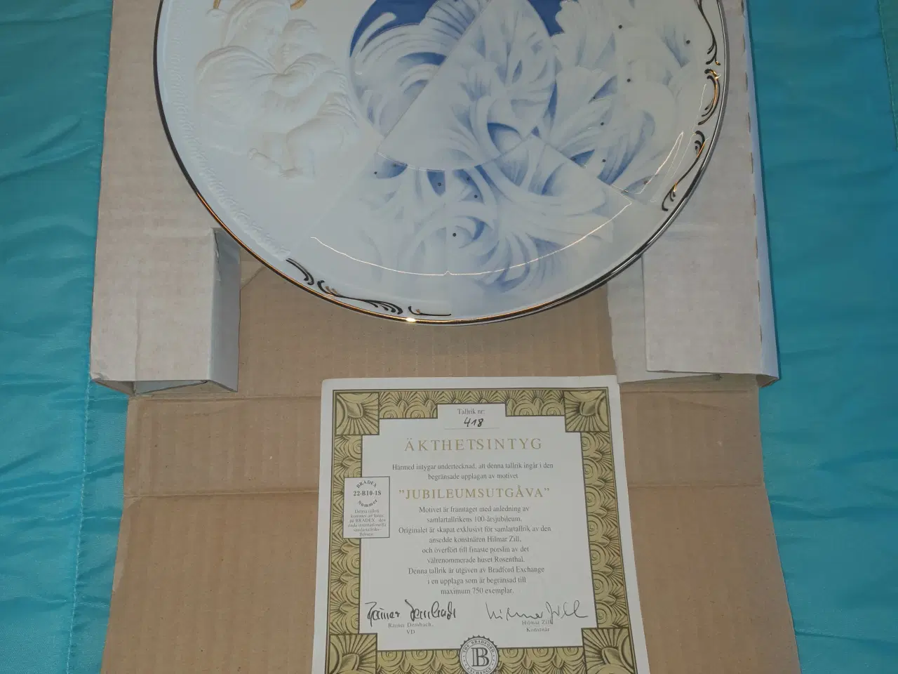 Billede 1 - Rosenthal jubilæumsgave 1995 tallerken nummer 418