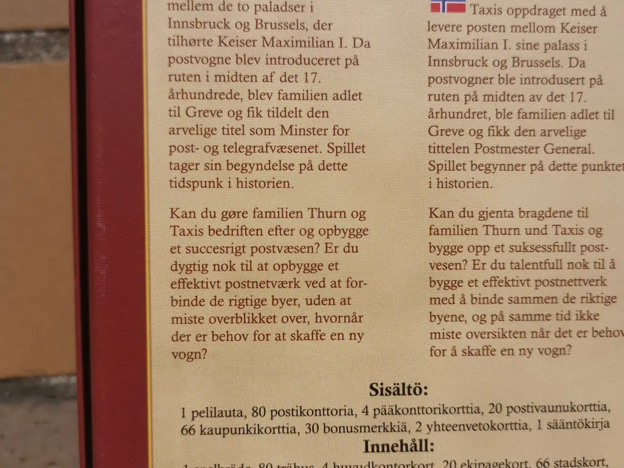 Billede 2 - DANSK Opbyg Postvæsen - Thurn und Taxis Brætspil