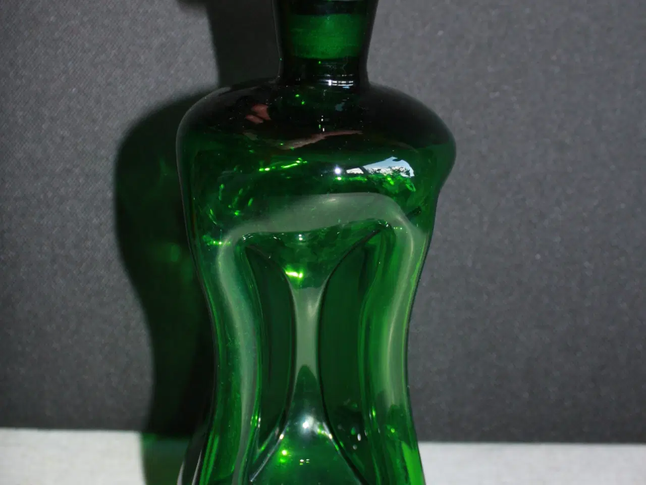 Billede 6 - Grøn klukflaske fra Holmegaard