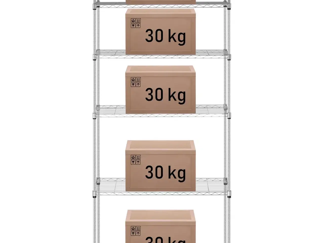 Billede 2 - Robust Gitterreol i Stål (90 x 35 cm) – 5 Hylder