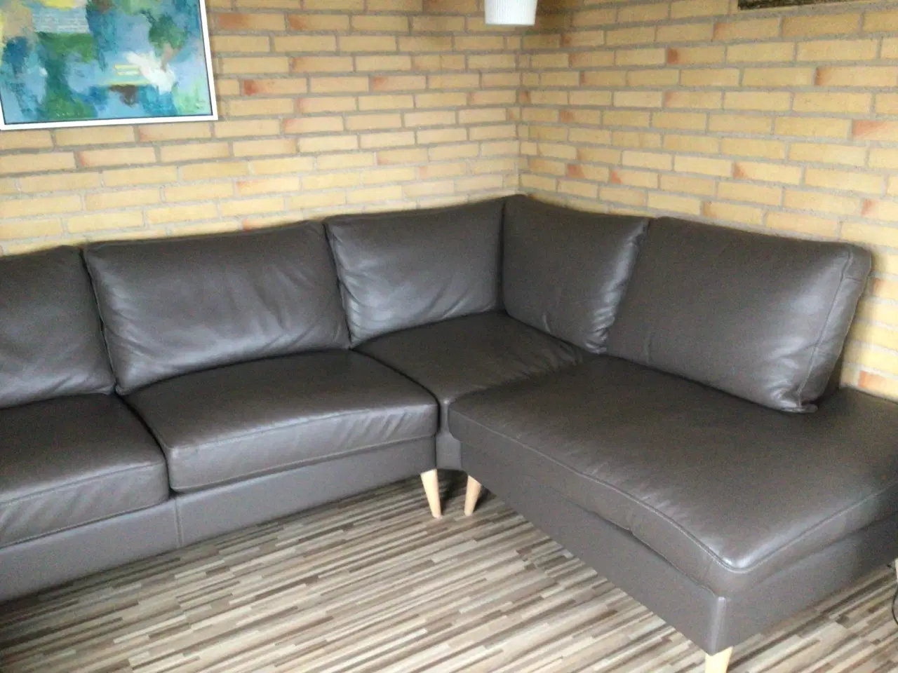 Billede 1 - U-sofa i læder 