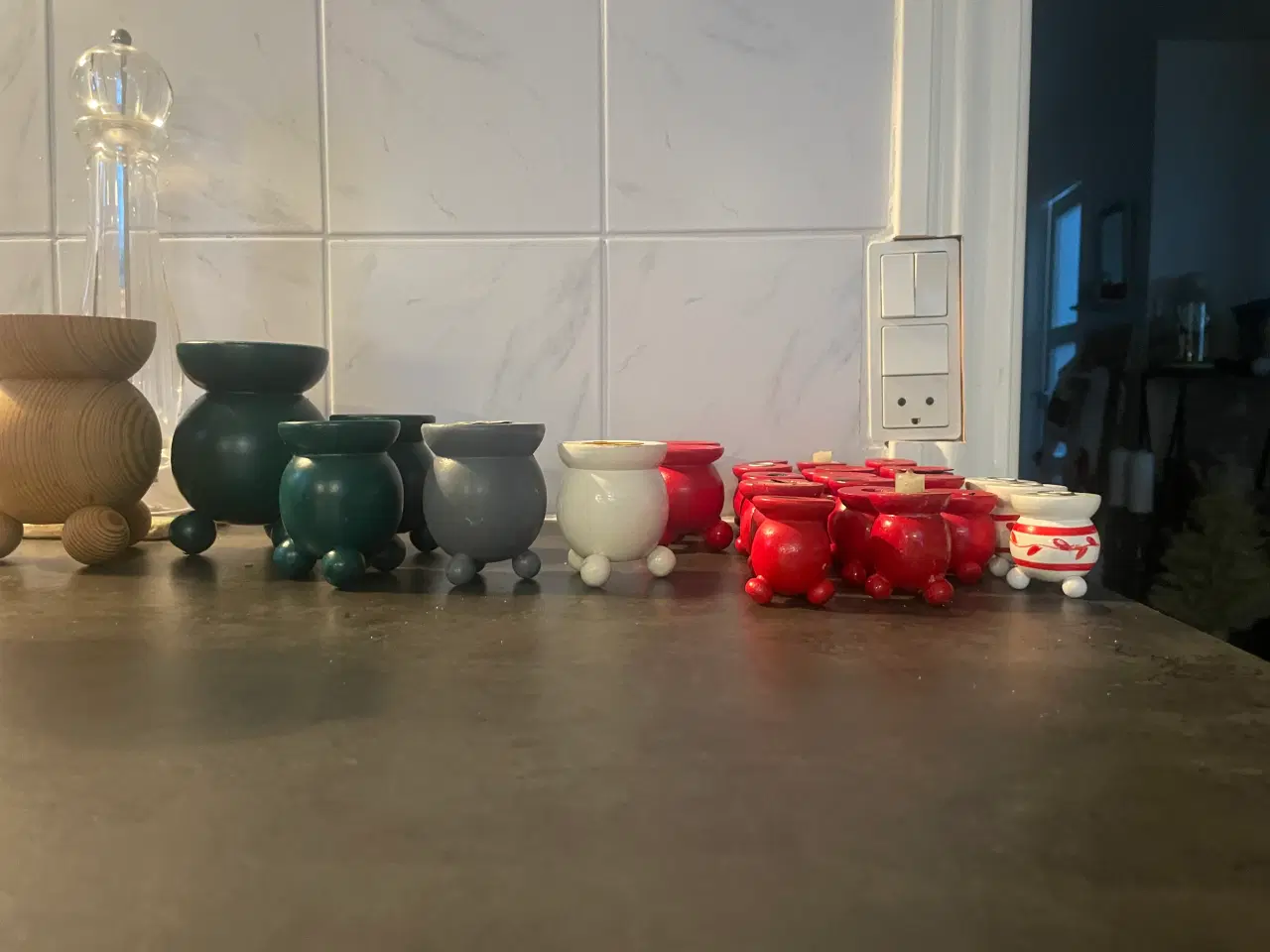 Billede 1 - Lysestager svenske træ Julelysestager trælysestage