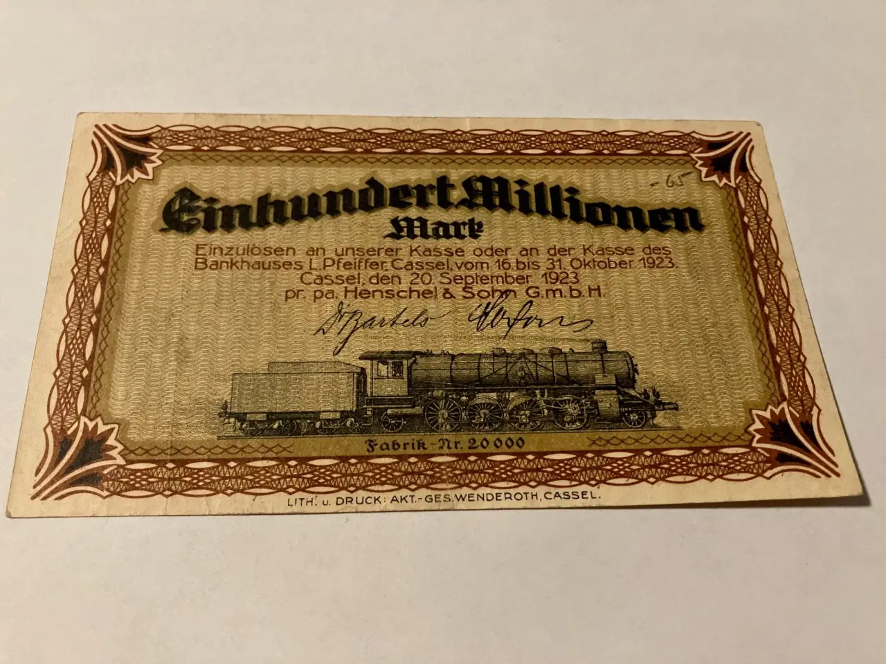 Billede 2 - 100 Millionen Mark 1923 Germany