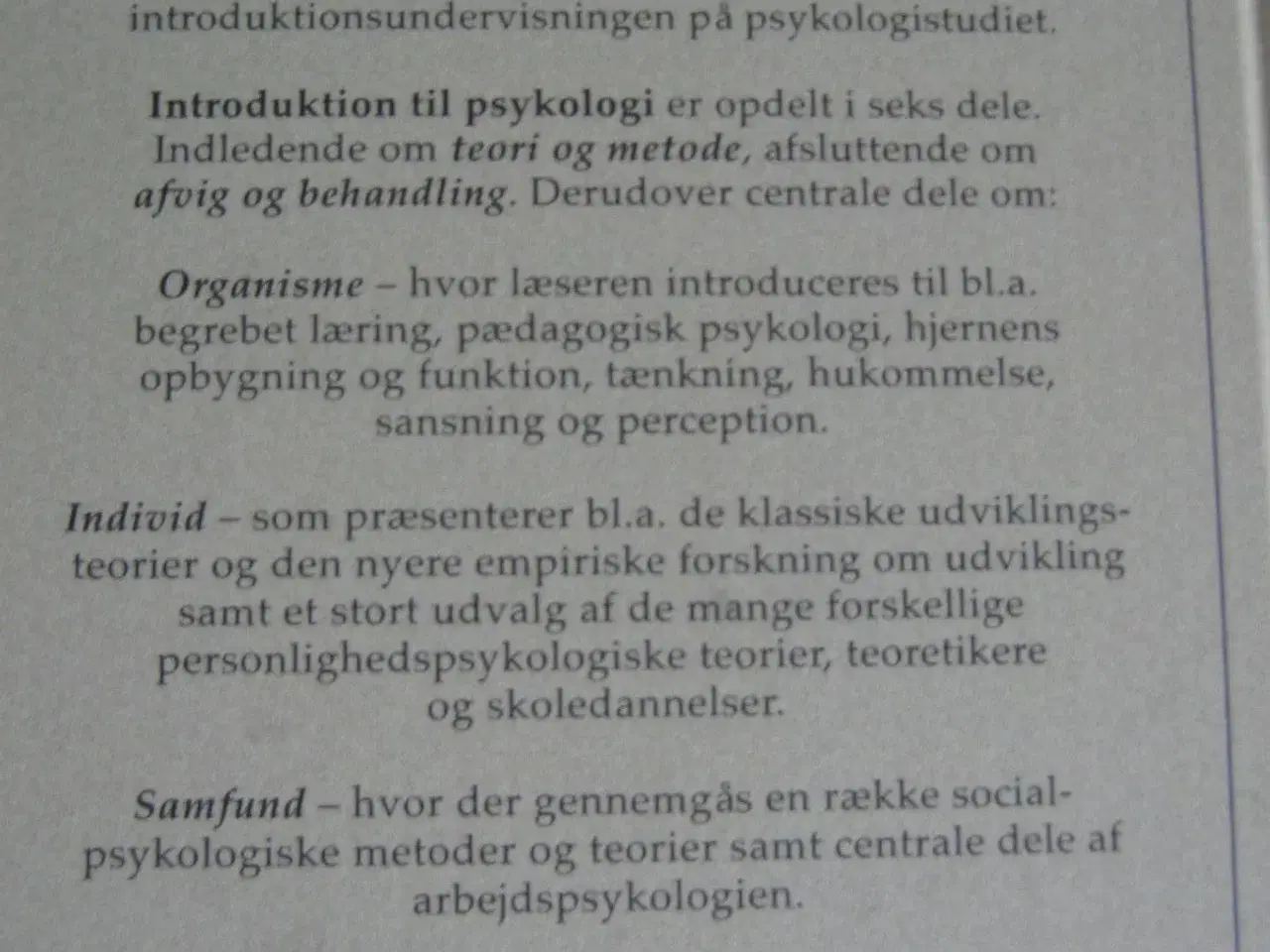 Billede 2 - Introduktion til Psykologi...