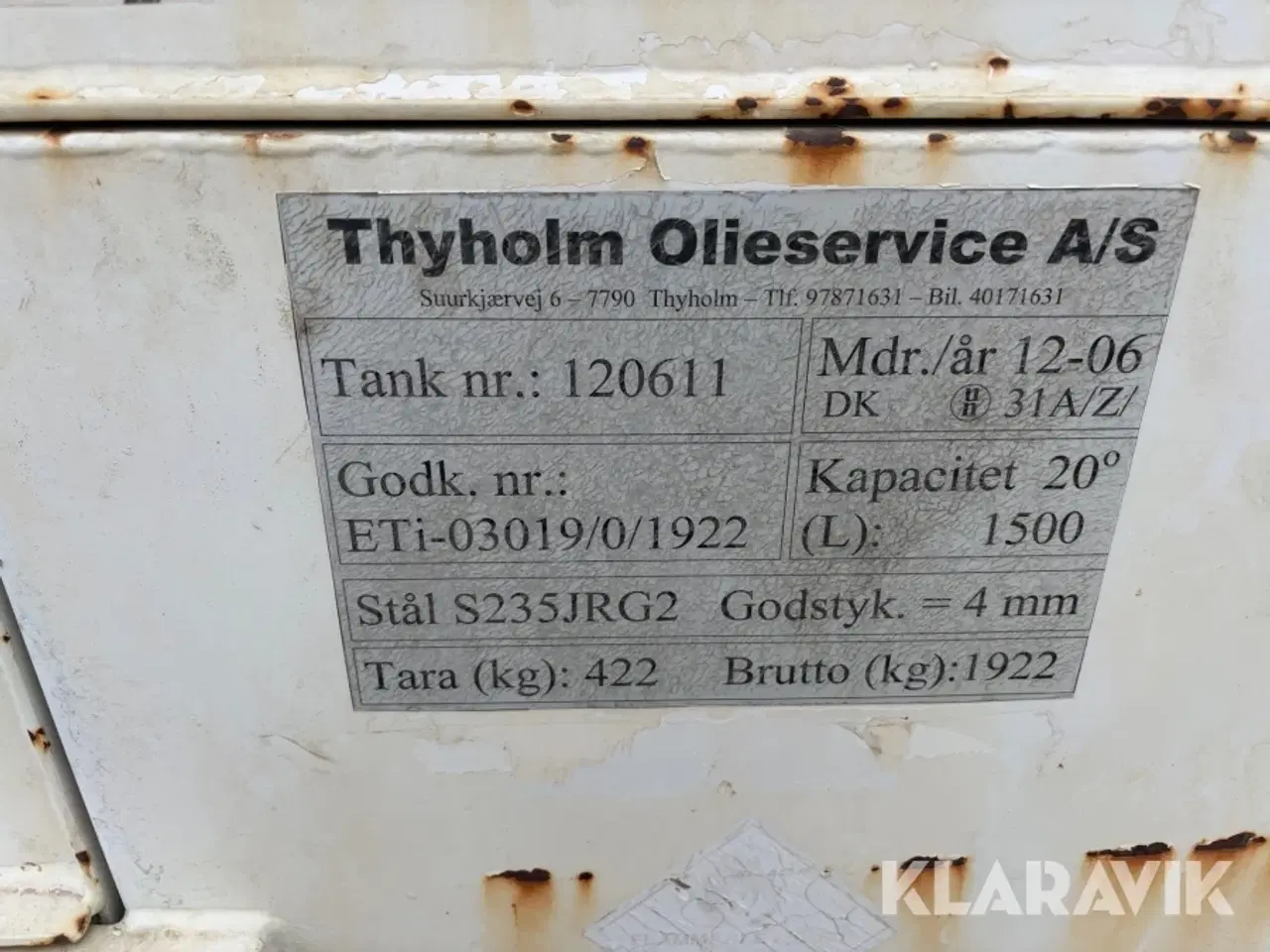Billede 8 - Transportabel dieseltanken Thyholm Olie Service 1500 Liter