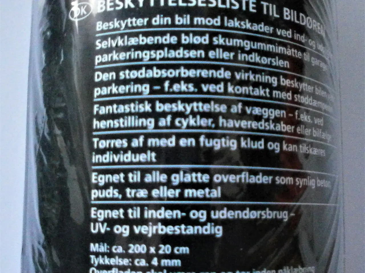 Billede 2 - NY Skumgummimåtte, Beskyttelsesliste