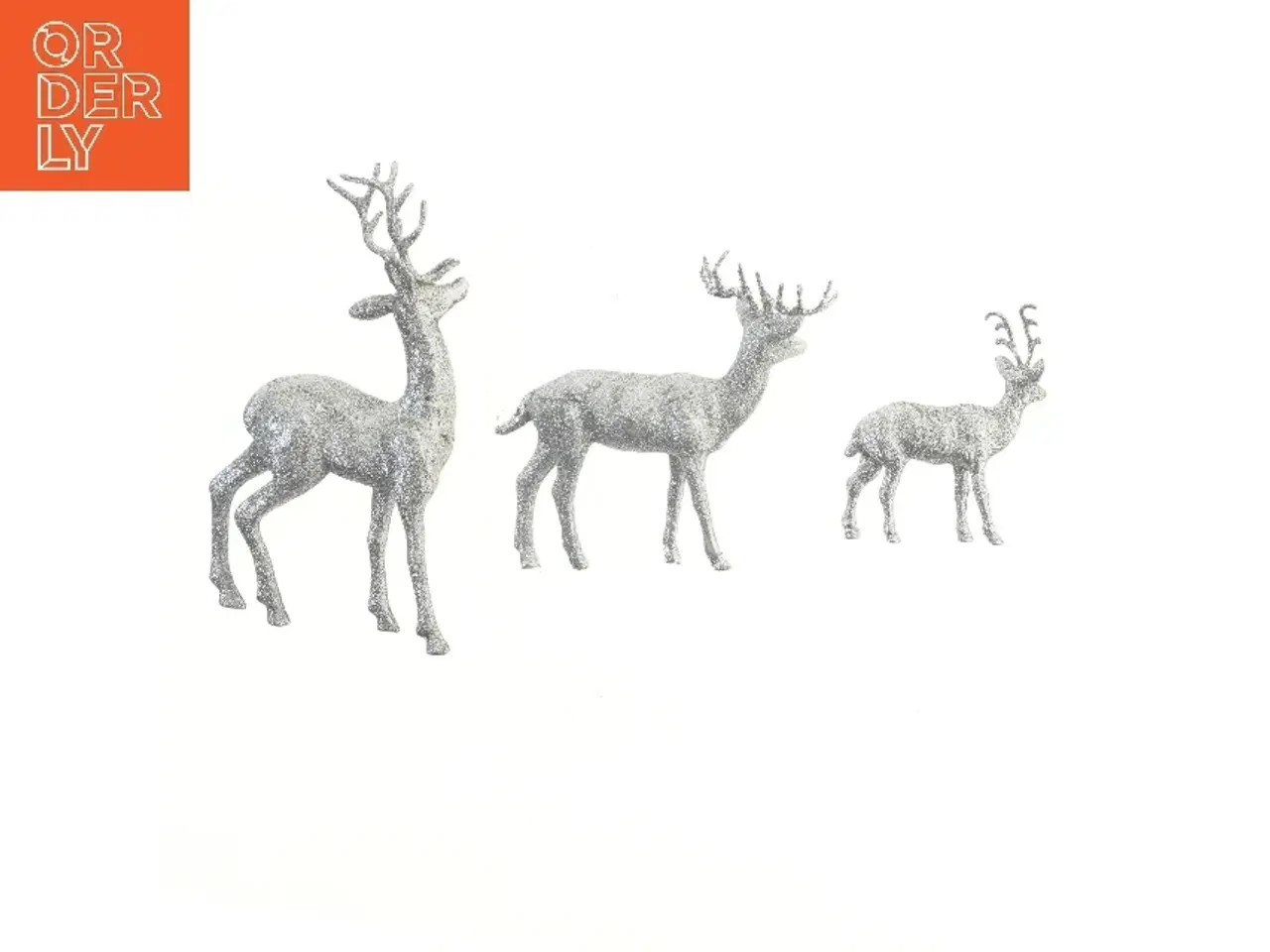 Billede 2 - Sæt med 3 glitrende rensdyrfigurer (str. 28x18x12 cm)