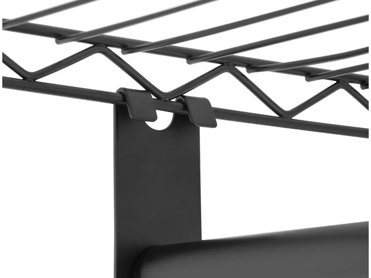 Billede 4 - Robust Sort Tøjstativ (120cm) – 2 Bøjlestænger