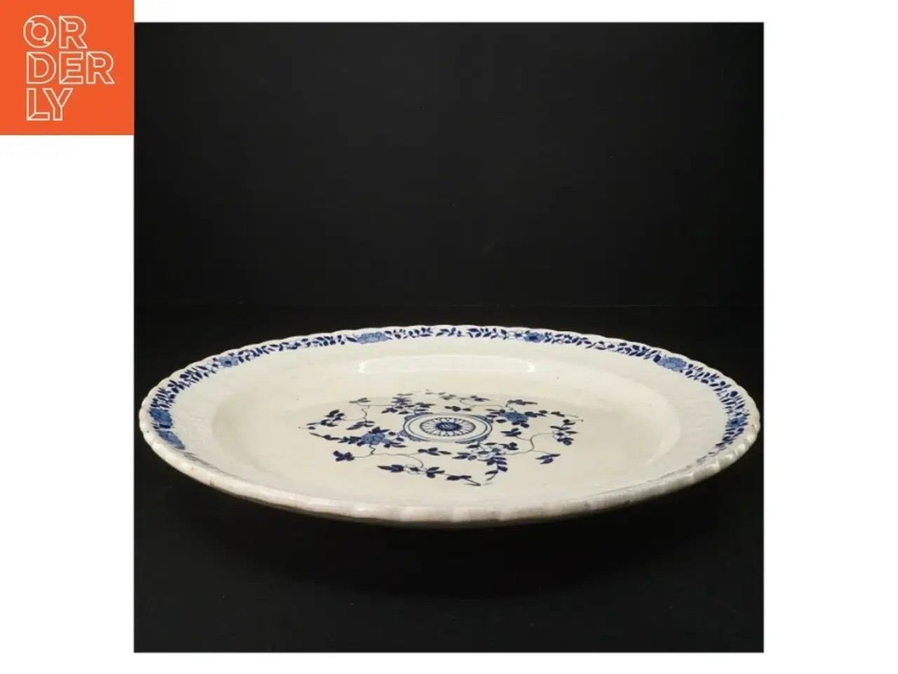 Billede 3 - Porcelænsfad med blåt blomstermønster (str. 35 cm)