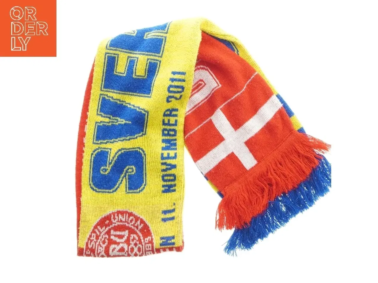 Billede 2 - Fodboldhalstørklæde Danmark-Sverige (str. 130x15 cm)