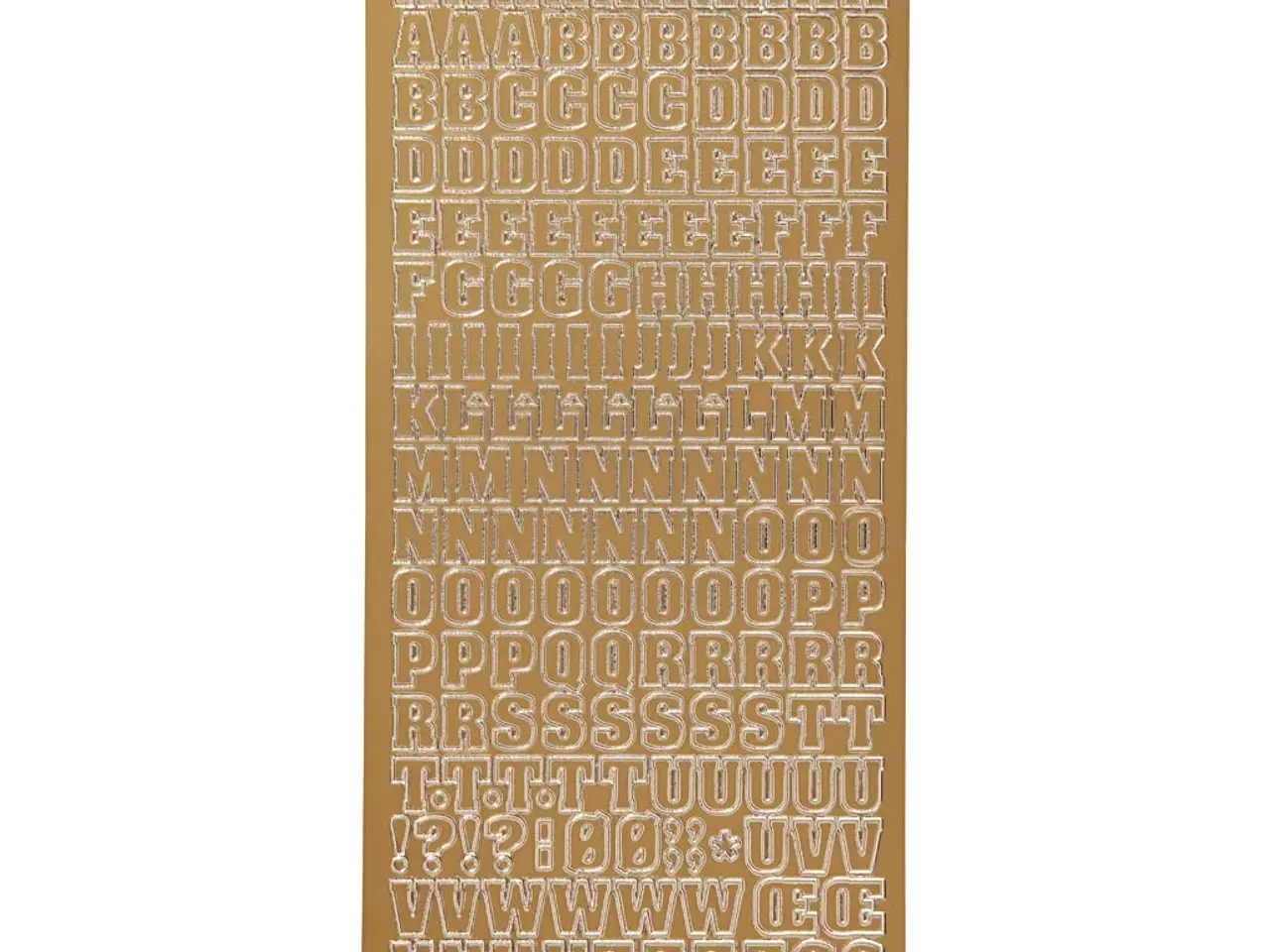 Billede 1 - Stickers, bogstaver, ark 10x23 cm, guld, 1 ark