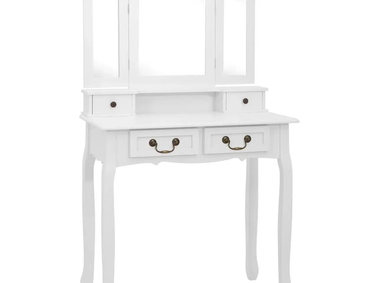 Billede 2 - Sminkebordssæt med taburet 80x69x141 cm kejsertræ hvid