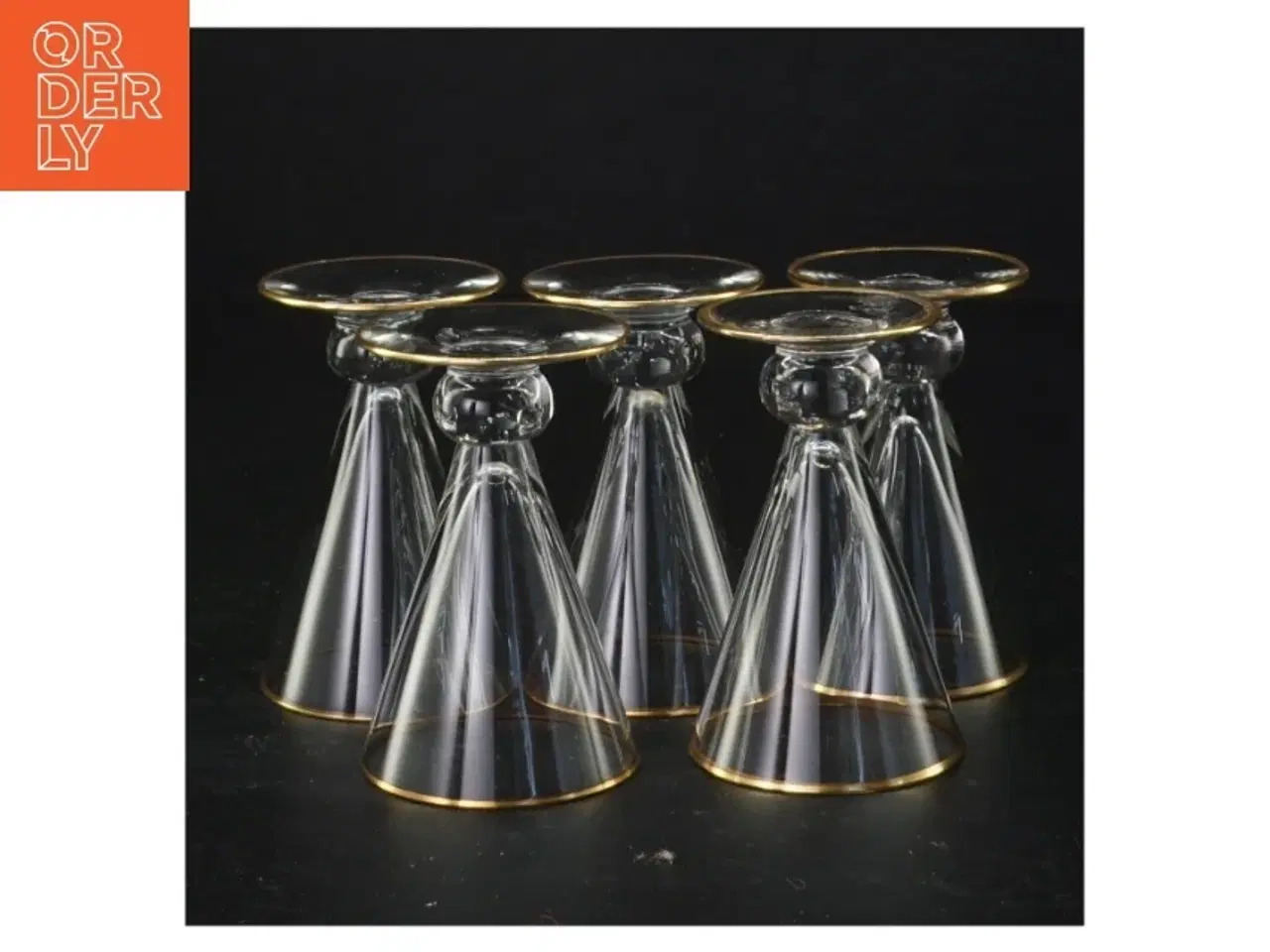 Billede 2 - Vintageglas med guldkant (str. 8 x 5 cm)