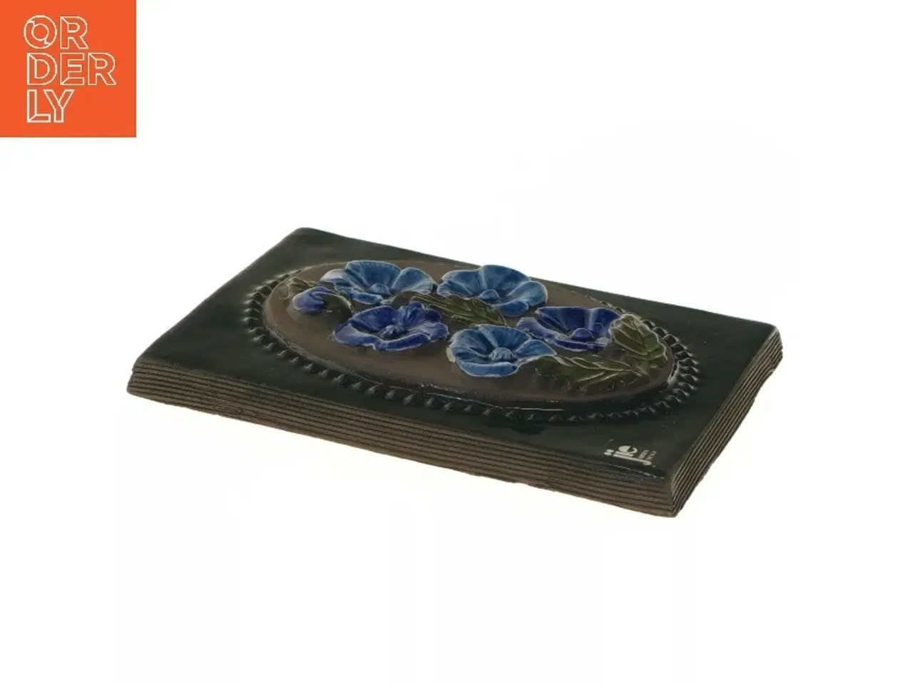 Billede 3 - Keramisk flise med blomster fra JIE (str. 16x12 cm)