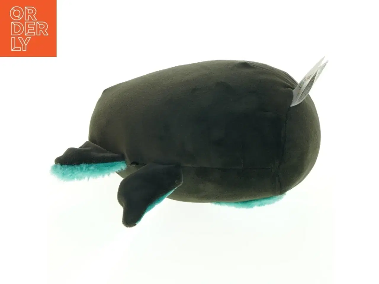 Billede 3 - Squeeze mellow - Sort plysdyr med turkis detaljer fra Squishmallows (str. 22 x. 20 cm)