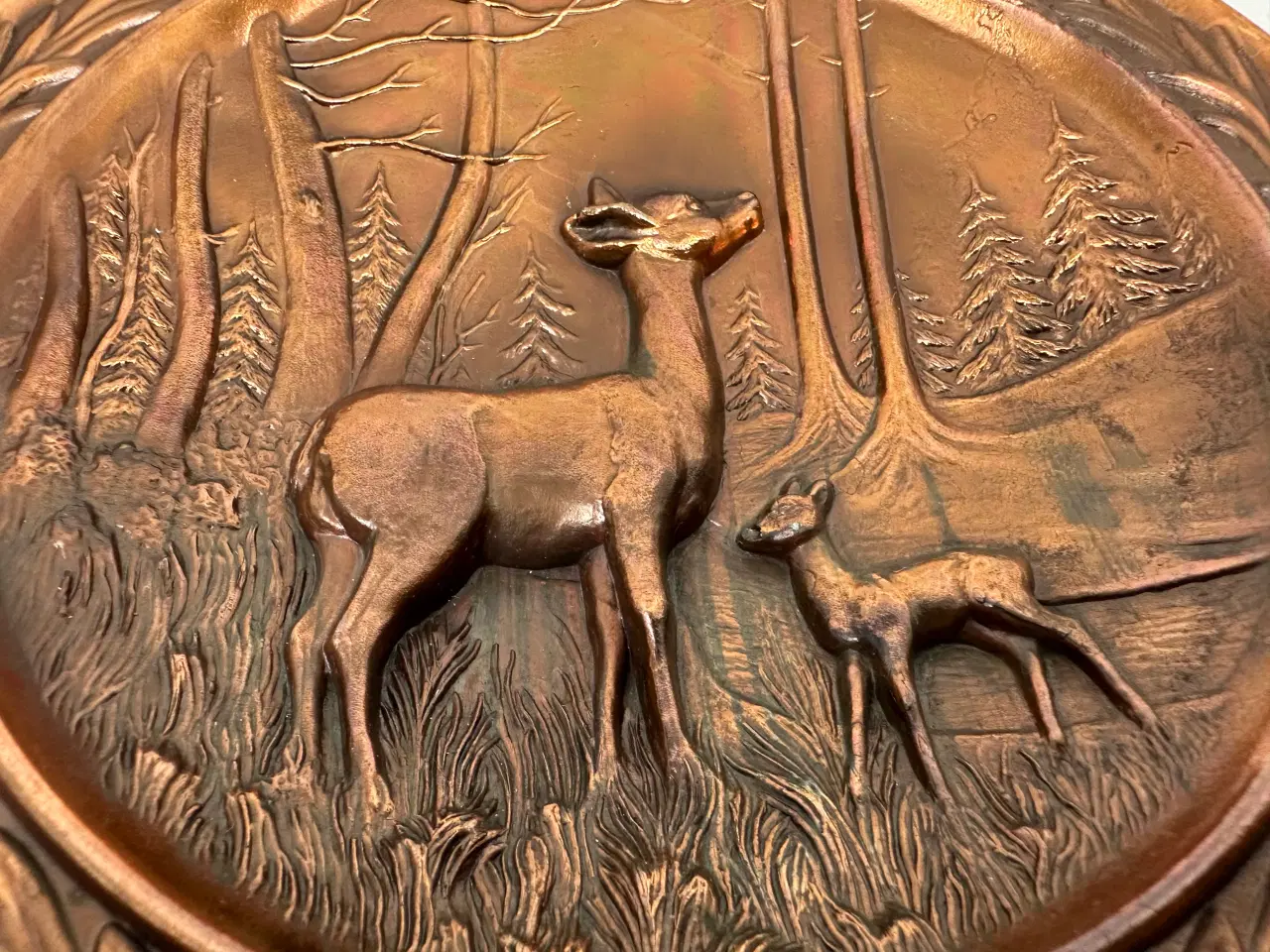 Billede 4 - Vintage bronze platte 'Mors dag 1971'
