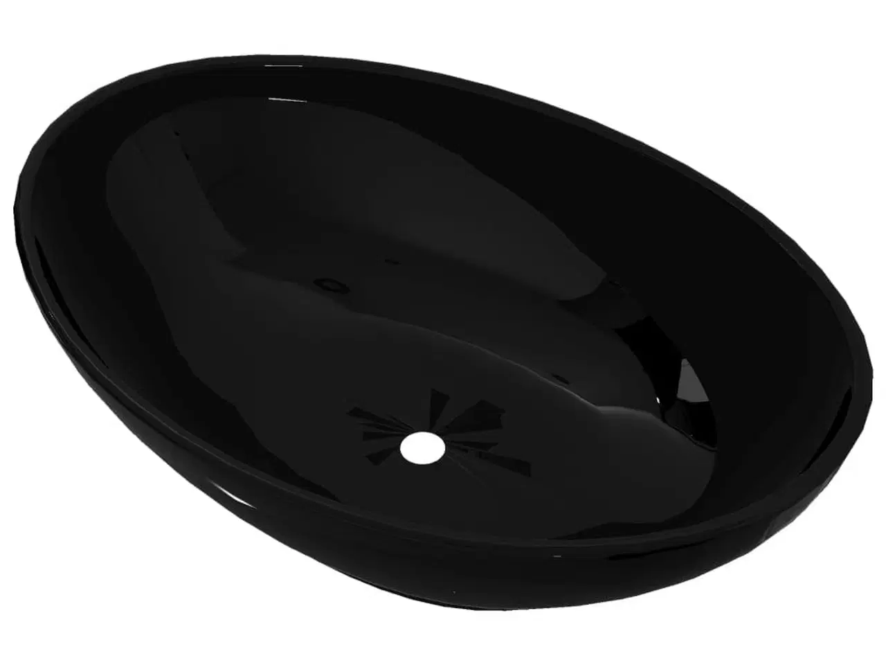 Billede 2 - Keramisk luksushåndvask oval sort 40 x 33 cm