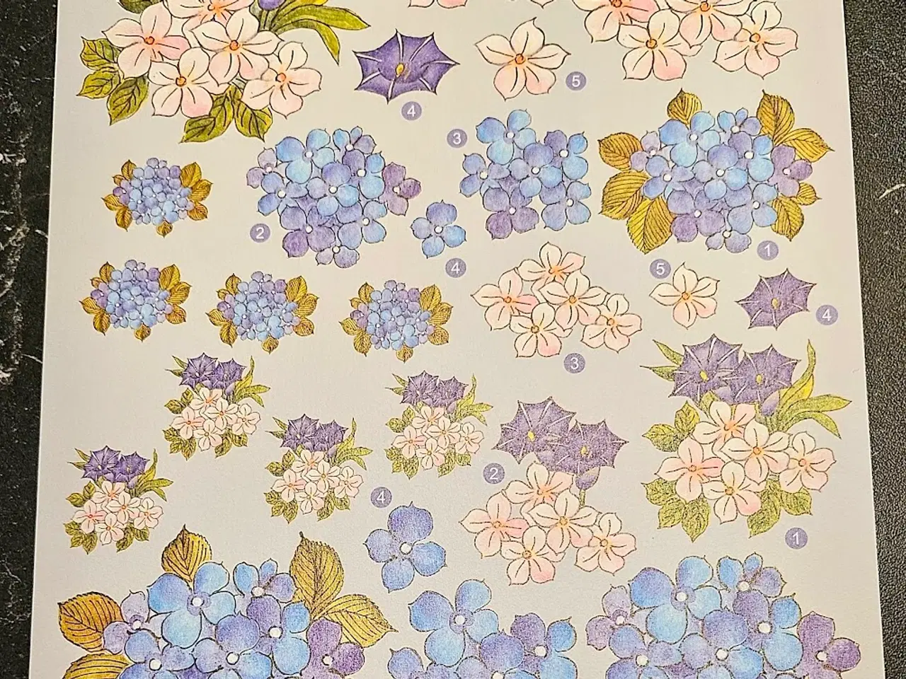 Billede 2 - 9 stk. 3D Klippeark med flotte blomster