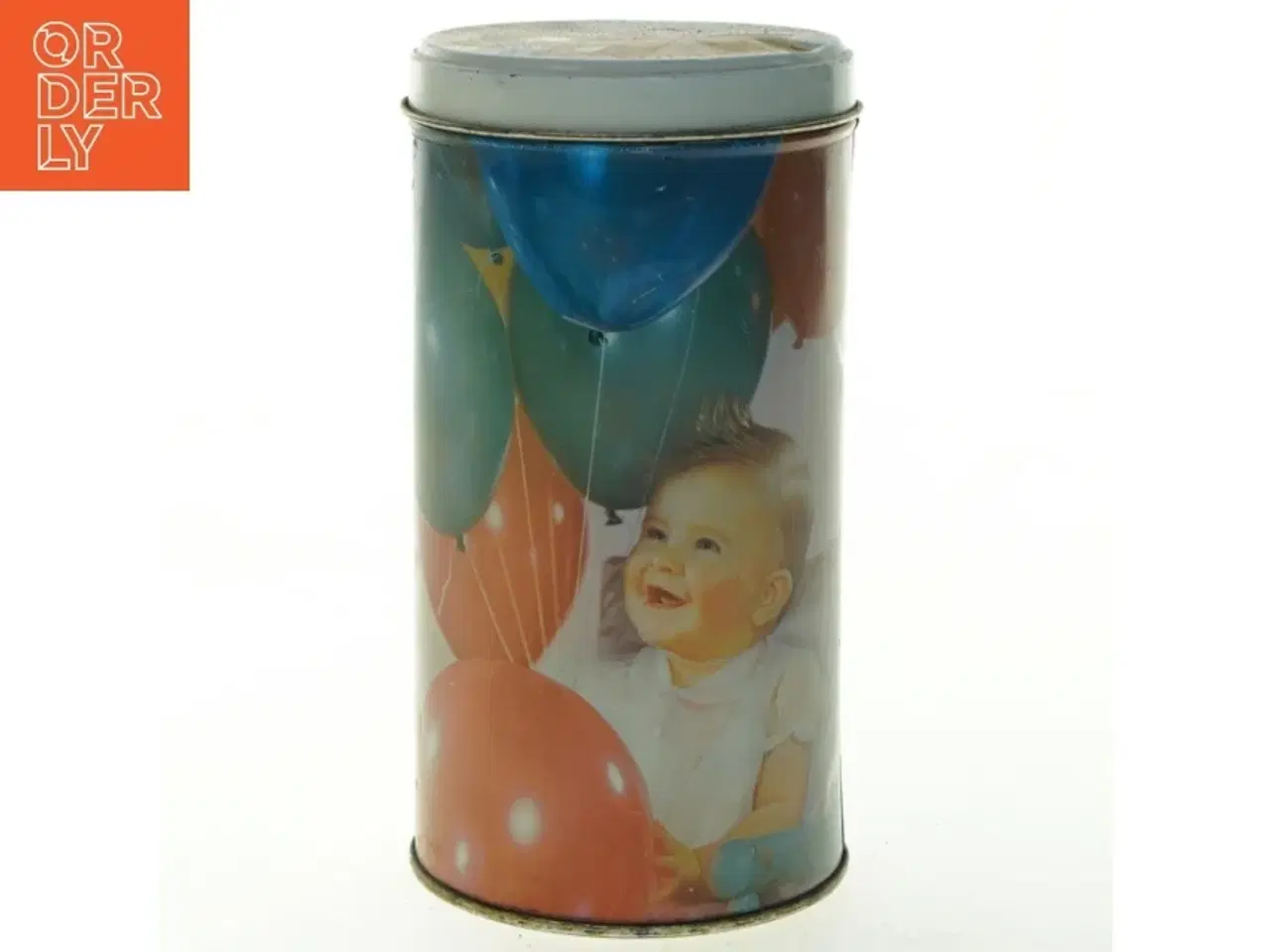 Billede 1 - Vintage Irma Rund metaldåse med børneprint (str. 19 cm)