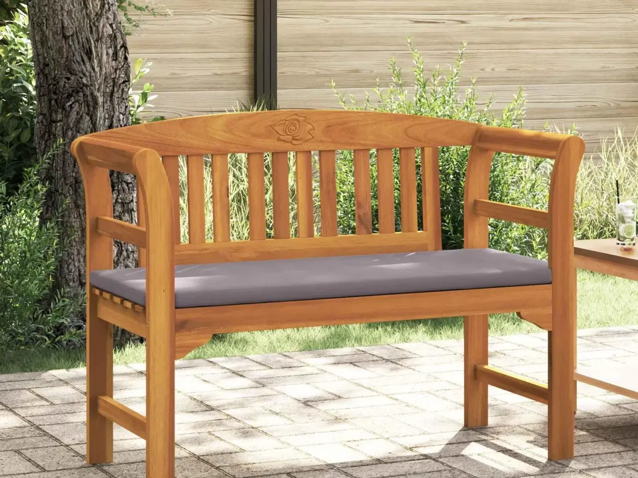 Billede 1 - Bænk Naturlig Olie Finish 114 x 46 x 82,5 cm Massivt Akacietræ