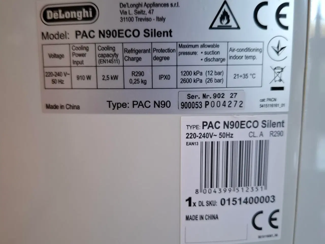 Billede 2 - Delonghi - PAC N90 eco Silent aircondition