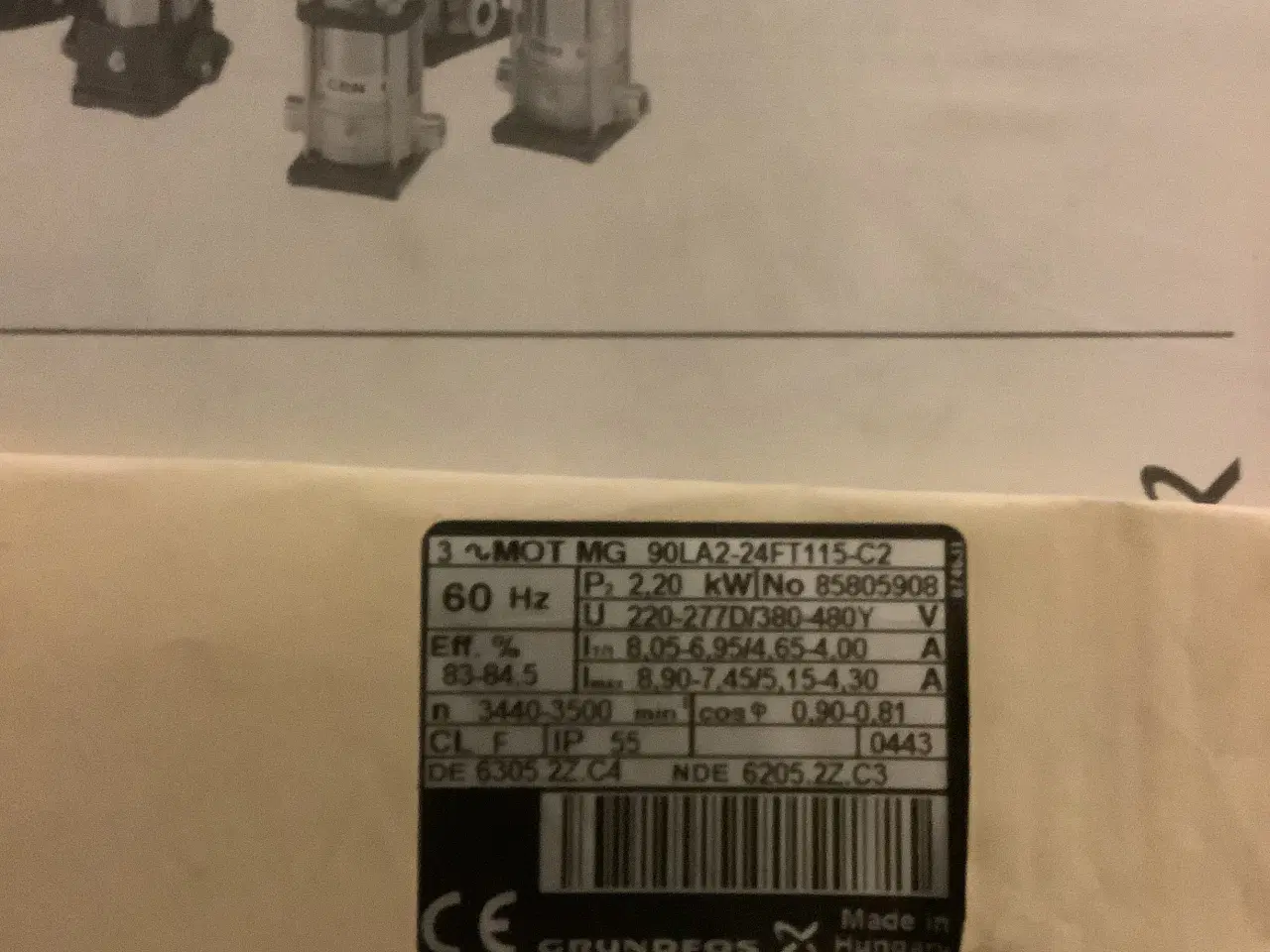 Billede 3 - Grundfos pumpe CR10-6 2,2 KW