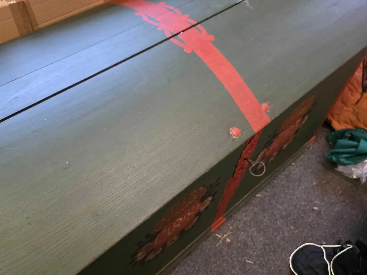 Billede 2 - Antik kiste meget smuk og stor