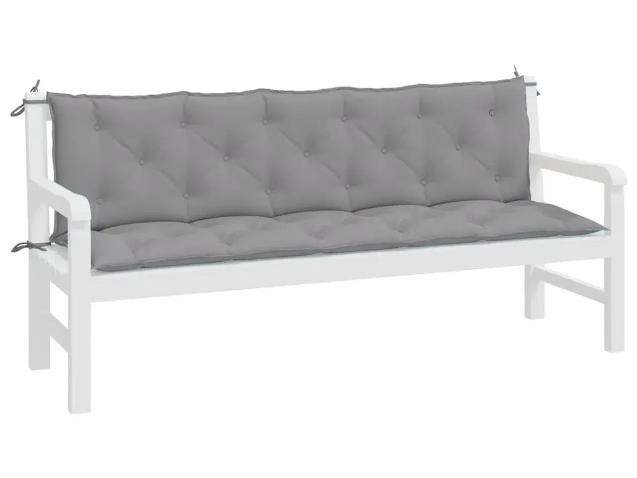 Billede 4 - Hynder til havebænk 2 stk. 180x50x7 cm oxfordstof grå